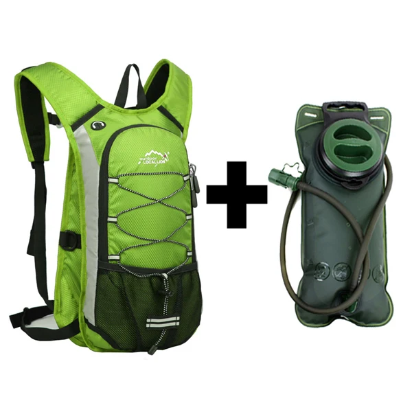 Green and water bag Местный лев 12л Горный рюкзак, велосипедная сумка, сумка для путешествий, бега, спорта, велоспорта, рюкзак, сумка для воды, дорожная MTB велосипедная сумка - Цвет: Green and water bag