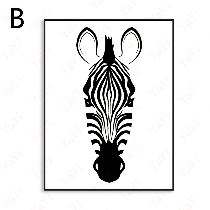 HAOCHU modern simple animal Nordic black and white zebra living room home decoration office wall art canvas painting new gift | Дом и сад