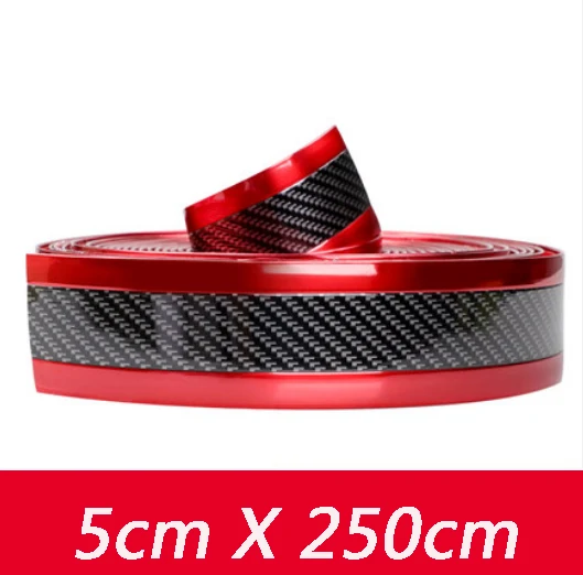 5cm X 2.5Meters Для Kia Rio 4 X-line автомобильный порог анти-шаговый переоборудование педали Декоративная полоса углеродного волокна бампер Боковой бампер двери - Название цвета: 5cm X 2.5Meters