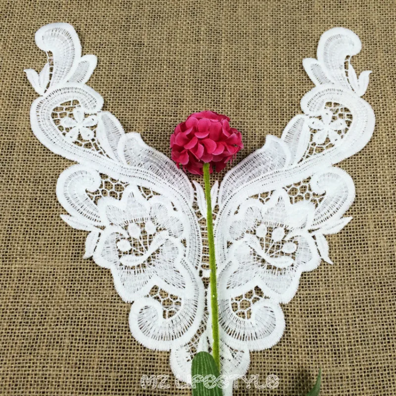 1 шт. шелковая вышитая кружевная отделка декольте ткань лента свадебное платье