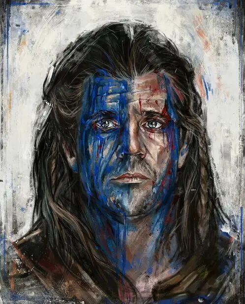 Картина маслом TOP abstract ART Braveheart картина Mel Gibson 100% ручная роспись 24x24 дюйма