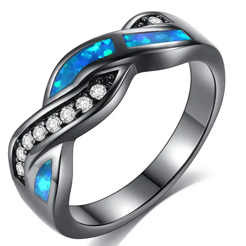 Женское кольцо с голубым Цирконом Обручальное Кольцо вечерняя мода Гламурные