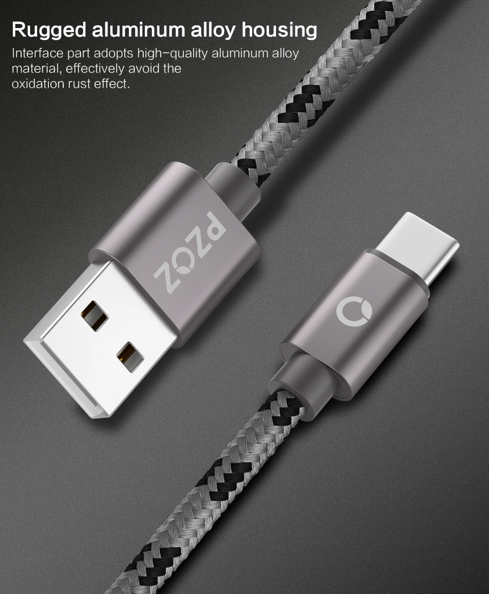 PZOZ Type-C кабель для Samsung S9 note 9 Huawei p10 p20 Pro pocophone f1 Xiaomi mi 8 mix 2s A1 A2 type-c Быстрая зарядка usb c