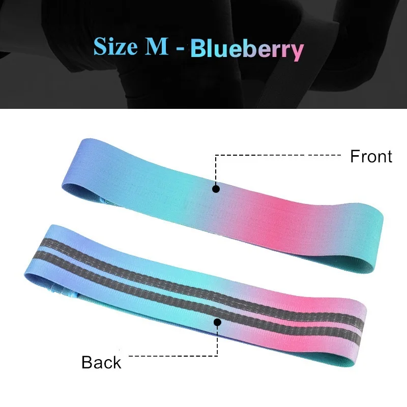 Blueberry-M Эластичная лента для йоги, Резиновая, для фитнеса, тренировок, для спортзала, Натяжная веревка, для талии, для верхней ноги, для йоги, тянущийся ремень, для бедер, круг, градиентный цвет - Цвет: Blueberry-M