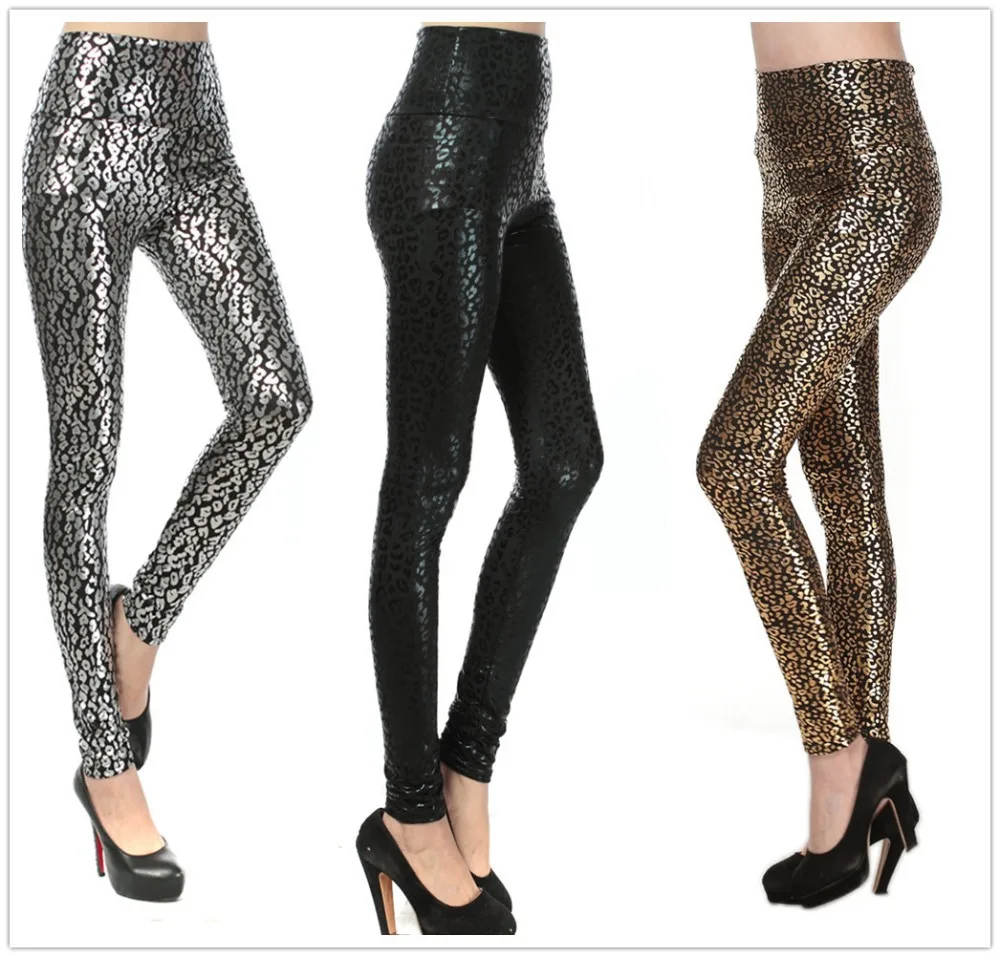 European Women leggins metallic 