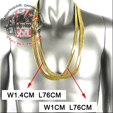 Jhnby высокое качество бижутерия W1 ~ 1 4 см L76CM золото цвет хип хоп Франко змея цепи