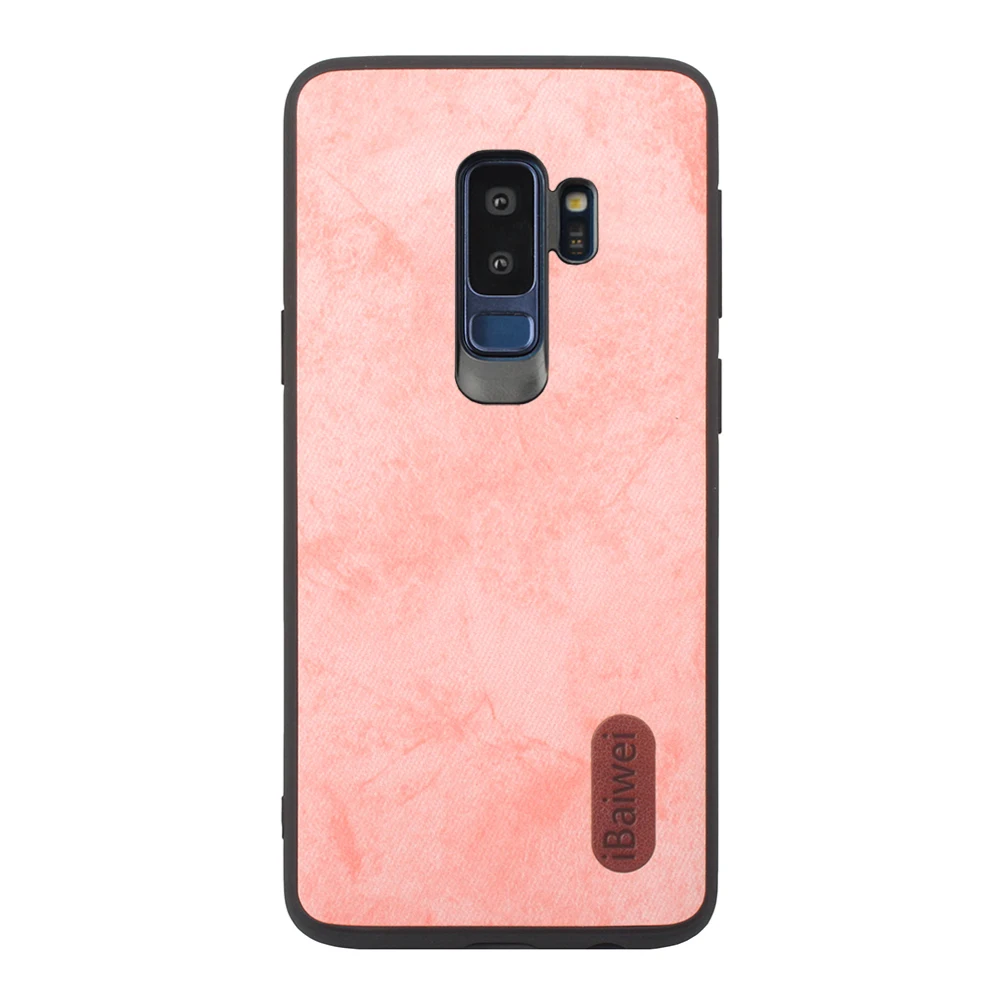 Модный простой кожаный чехол для samsung Galaxy S9 с закругленными краями + джинсовые