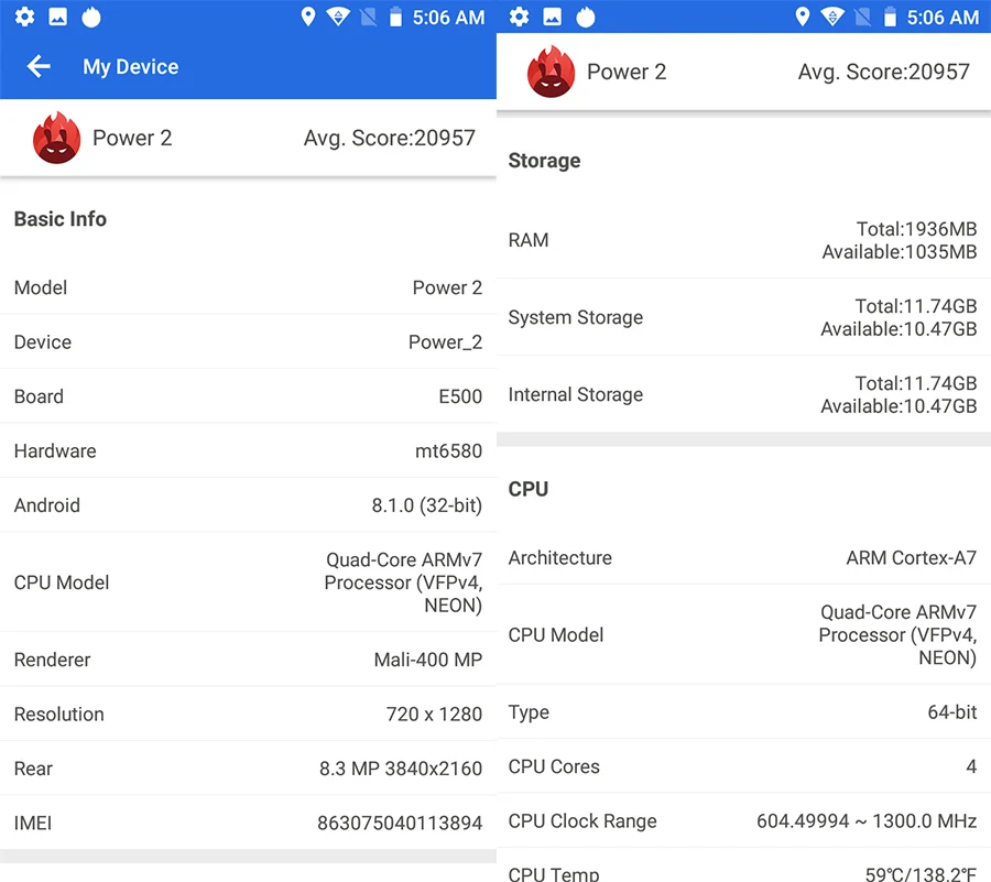 LEAGOO POWER 2, мобильный телефон, 5,0 дюймов, HD ips, 2 Гб ОЗУ, 16 Гб ПЗУ, Android 8,1, MT6580A, четыре ядра, двойная камера, задний, отпечаток пальца, 3g, смартфон