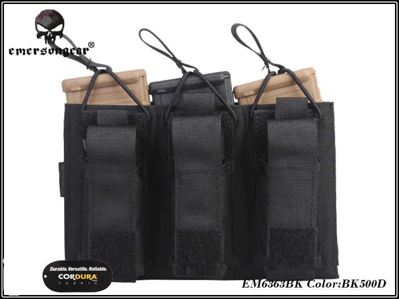 Emersongear Magazine Mag Pouch 5,56 Пистолет тройной Открытый верх армейских подсумок Emerson военная игра Мультикам AOR Черный Хаки