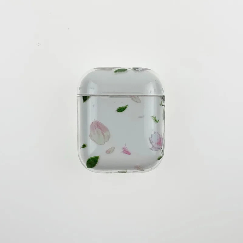 Прозрачный чехол с цветами для Airpods для милой девушки милый мизинец идеальный дизайн для Apple Airpods2 bluetooth чехол для наушников - Цвет: pink