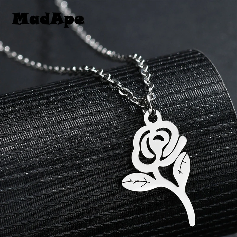 Женское колье чокер MadApe Bijoux Femme Collier Золотистое Ожерелье с розовым цветком