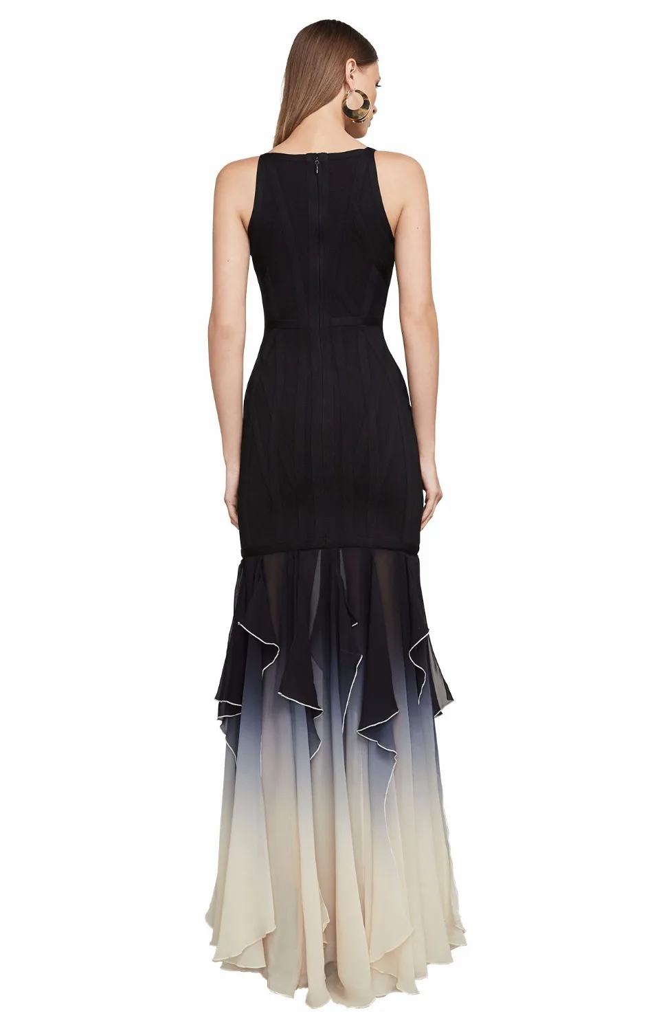 Женское шифоновое платье без рукавов черное или Белое Облегающее Платье с v