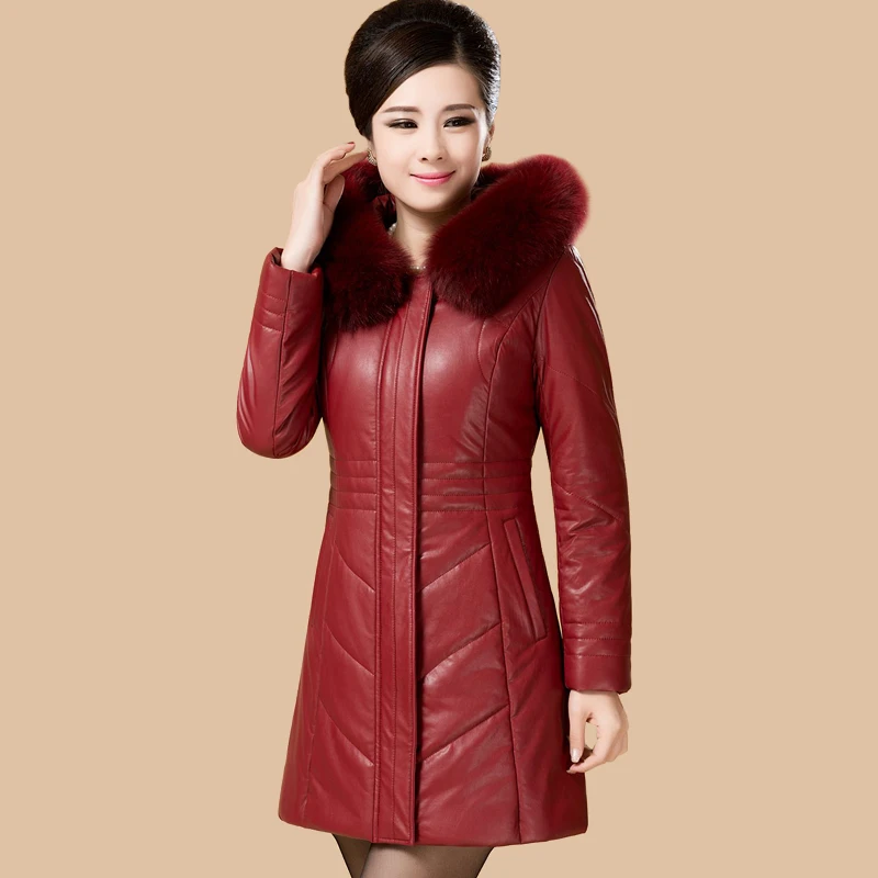 2020 ультра размера плюс Искусственная овчина кожаная куртка Женское пальто
