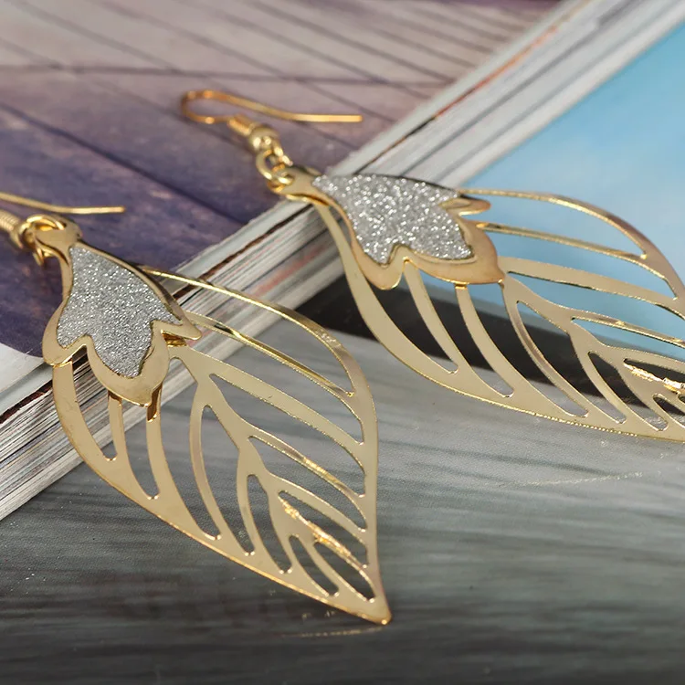 Модные серьги 2018 новые в форме листа для женщин ювелирные изделия pendientes оптом |