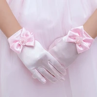 1 pair elastic silks satins party short gloves brief paragraph lady gloves for princess children dress accessories