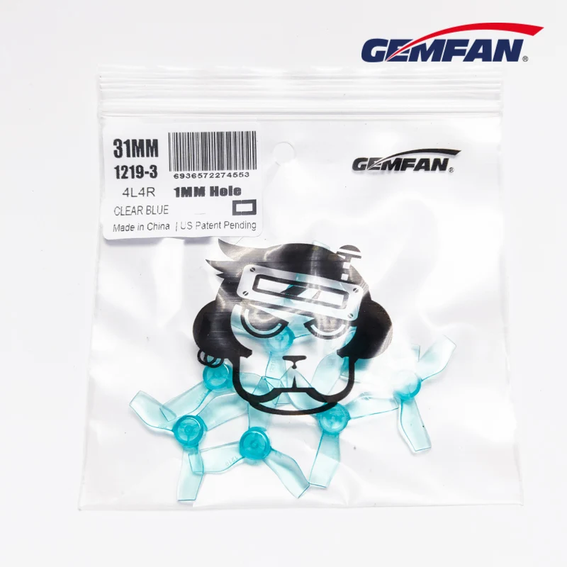 8 пар GEMFAN 1219 31 мм 0 1 отверстие 3 Лопасти пропеллер реквизит CW CCW Для 0703 1103 RC Дрон FPV