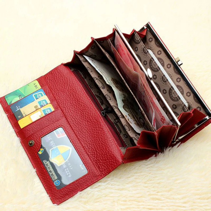 Hot Sale! Genuine Leather Purse Women Wallets Brand OL Brief Cowhide Lady Clutch Bag Business Card Holder Coin | Багаж и сумки
