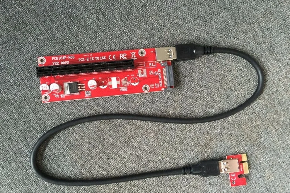 PCI-E power ed Riser 1x к 16x USB 3,0 кабель питания для Шахтерская машина