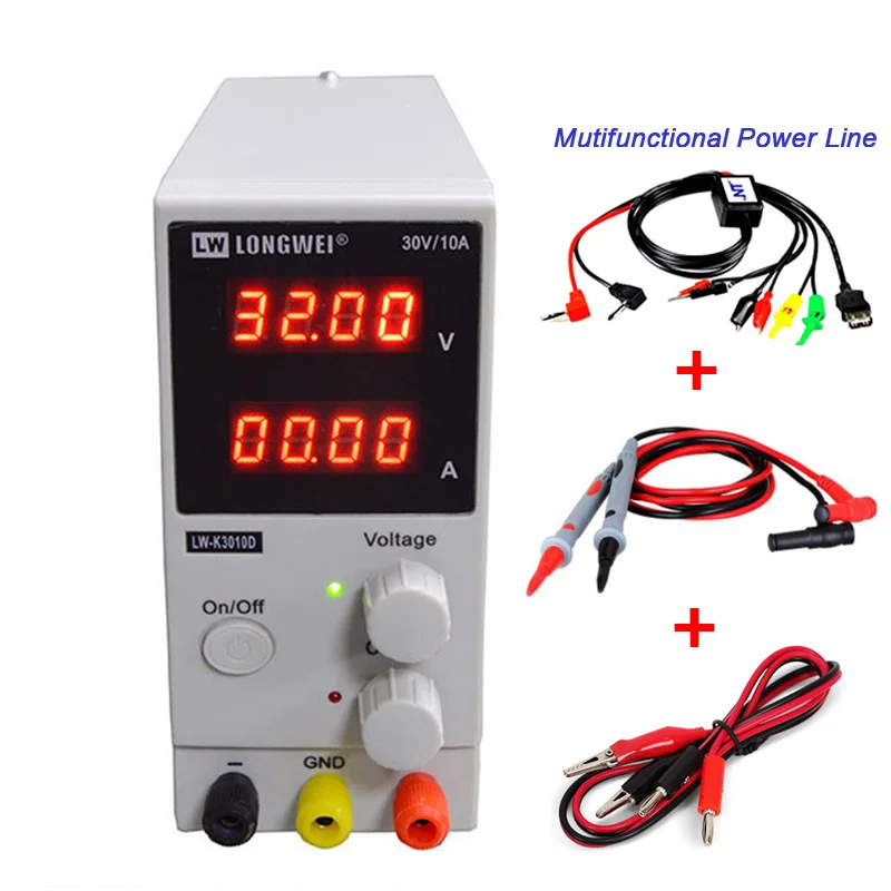 110V 220V Adjustable DC Power Supply 30V 10A Digital Display Laboratory Switching Phone PC Repair Voltage Regulator|Импульсный