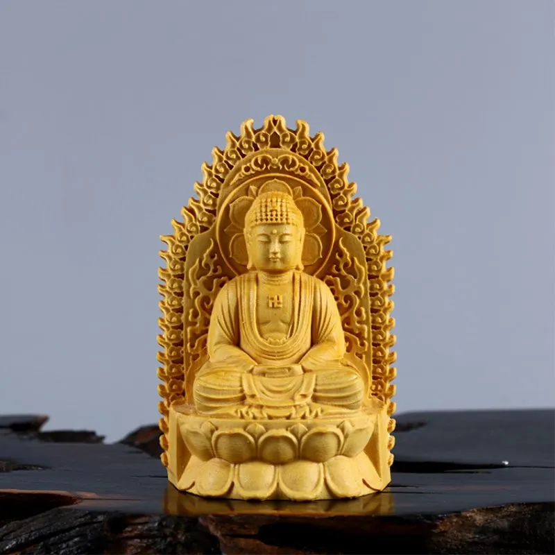 Самшита автомобиль украшения резные Статуи носить подарки Sama Trinity с изображением