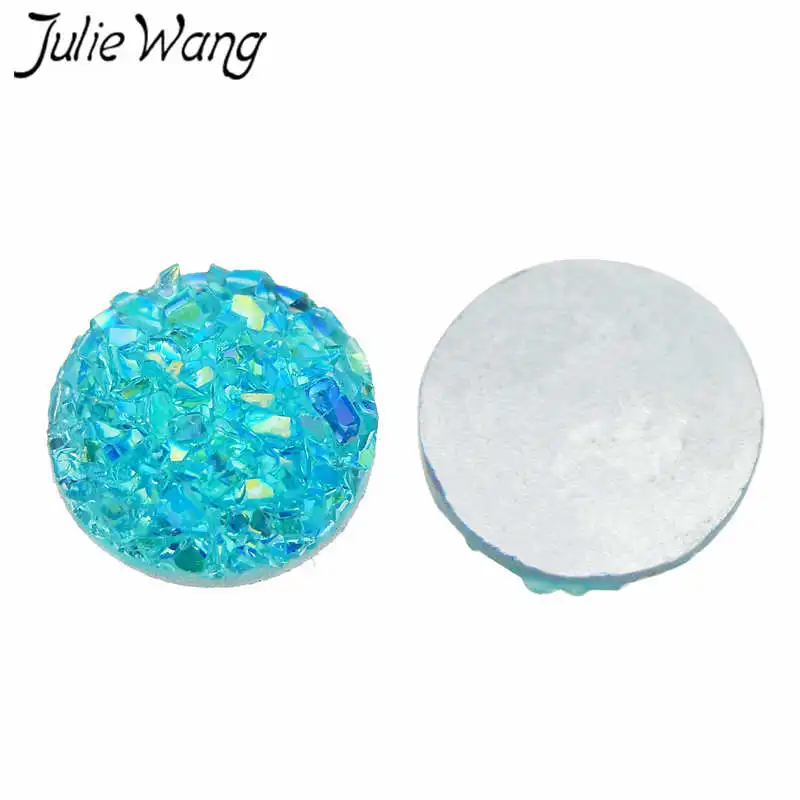 Julie Wang 100 шт. 8 мм обратная сторона из смолы друзы круглые Кабошоны камея для