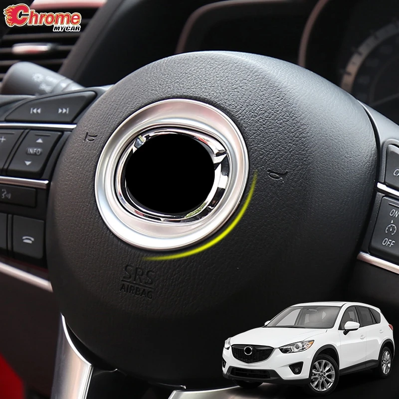 Для Mazda CX-5 CX5 KE 2012 2013 хромированная панель рулевого колеса, накладка на значок с блестками, украшение для автомобиля