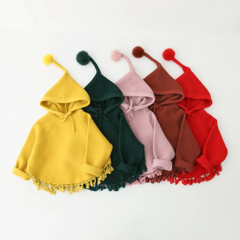 Girls Spring Autumn Jacket Tops clothing For Girl children outerwear Kids pullover Hoodie Clothes Sweater Knitted Coat 1 2 years | Детская