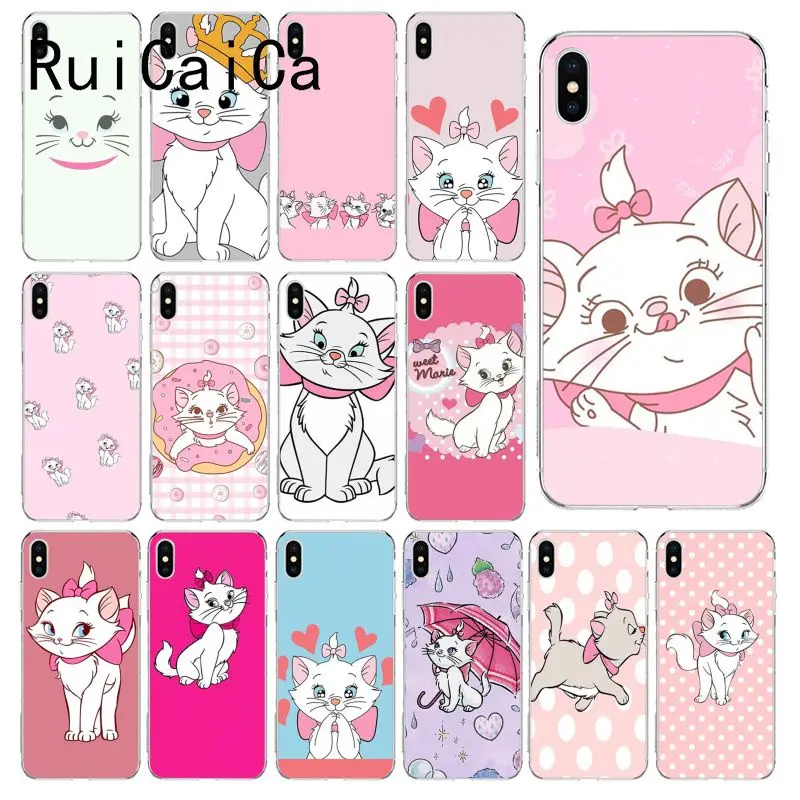 RuiCaiCa marie aristocats Cat Мягкий чехол для телефона из ТПУ iPhone 5 5Sx 6 7 7plus 8 8Plus X XS MAX XR Fundas