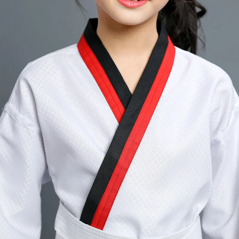 

Adult child Breathable cotton Martial Arts Taekwondo uniform Clothing Approved Taekwondo training dobok clothes add 1 belt F