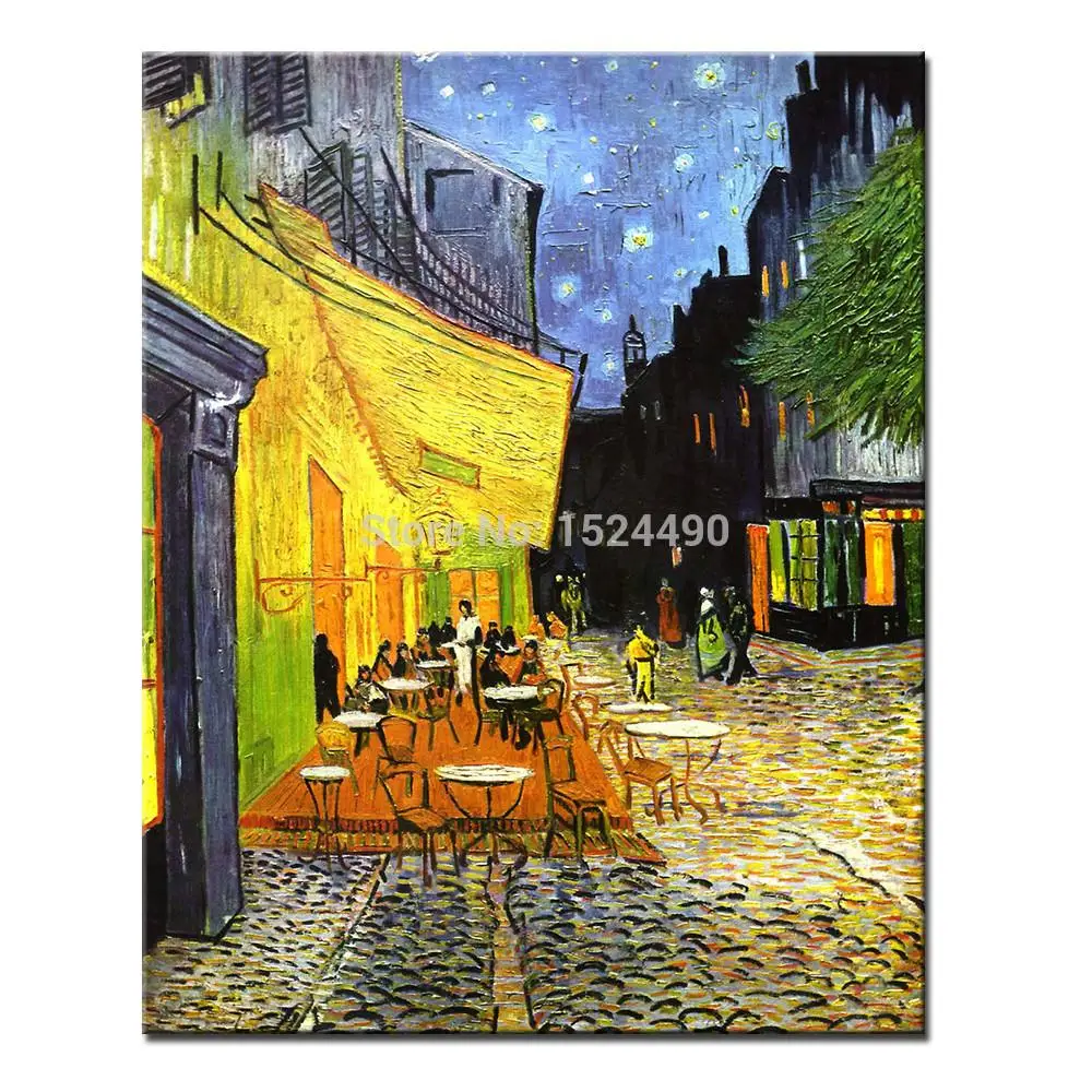 

Vincent Van Gogh Of Cafe Terrace At Night Art Poster Giclee Hand Painted Canvas Oil Painting Wall Art For Living Room Home Decor