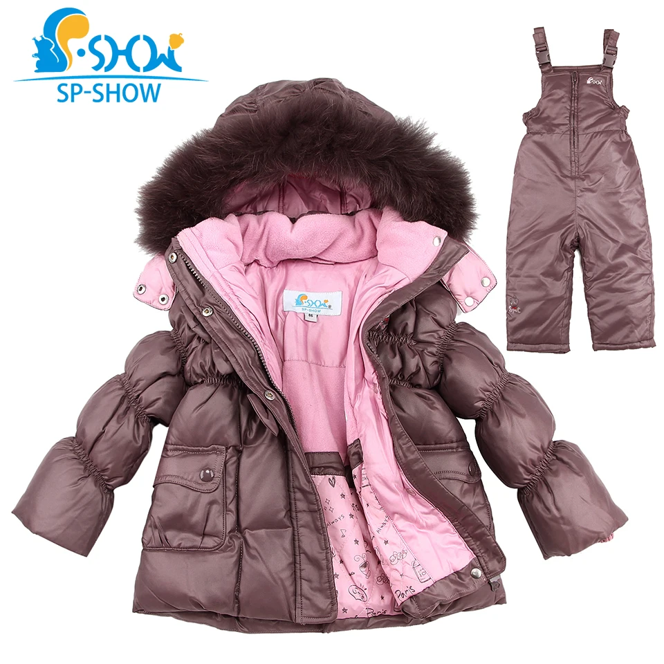 SP SHOW Зимой Дети Костюм Девушка Супер Моды Теплое Пальто Подкладка Ватки Чтобы