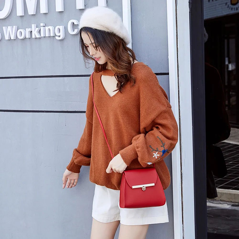 25# womens purses and handbags white bag Women Fashion Pure Color Leather Messenger Shoulder Bag Chest malas de senhora | Багаж и сумки