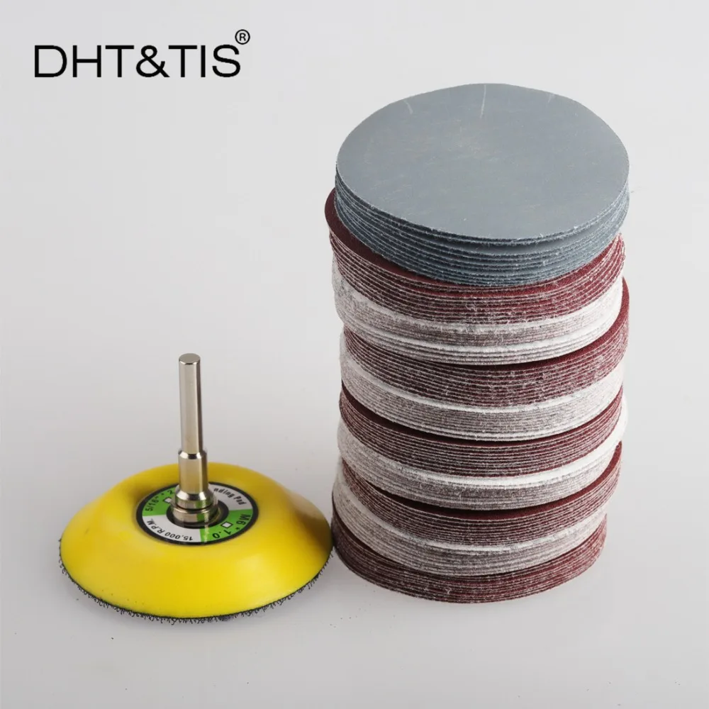 DHT & TIS 100 штук 3 "/75 мм смешанный шлифовальный диск Круглый абразивный Сухой