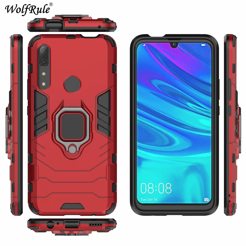 Red Магнитный чехол-держатель для huawei Y9 Prime чехол прочный металлический чехол с кольцом-подставкой для huawei Y9 Prime чехол-крышка Y9 Prime - Цвет: Red