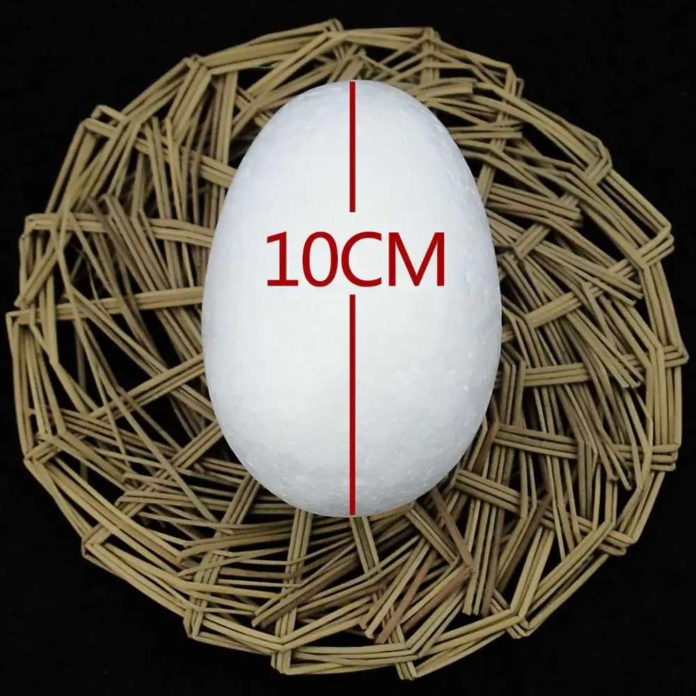 10CM 10 шт./лот 10 см моделирование пенополистирола пенополистирол яйцо шар белые шары для поделок для DIY Рождественская вечеринка украшения поставки подарки - Цвет: 10CM