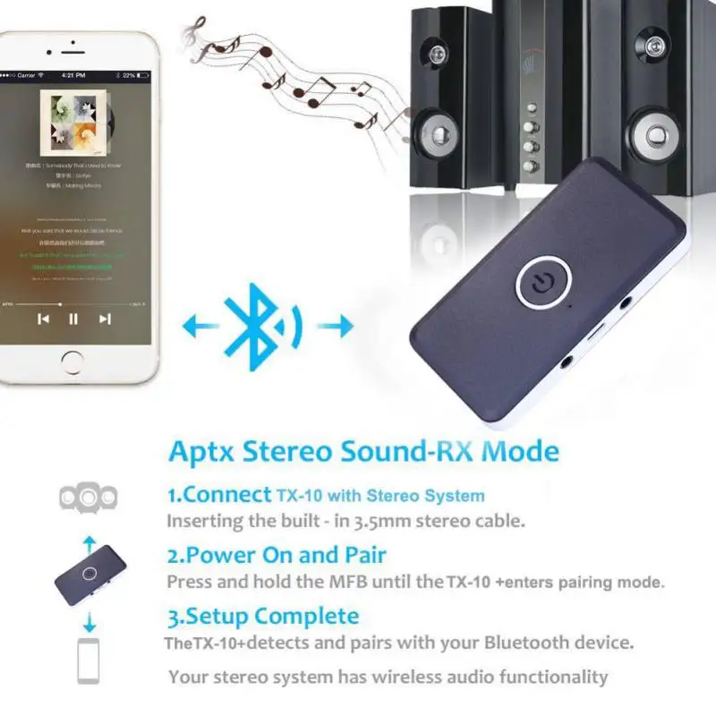 2 в 1 Bluetooth 4 передатчик адаптер для наушников музыкальный аудио приемопередатчик