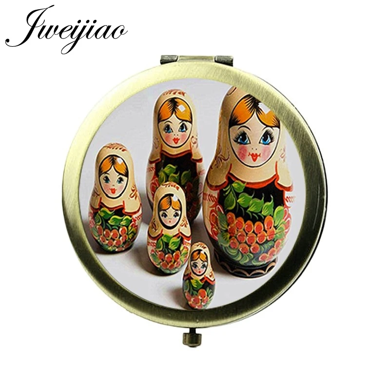 Винтажная бронзовая Матрешка JWEIJIAO стекло кабошон карманное зеркало русская