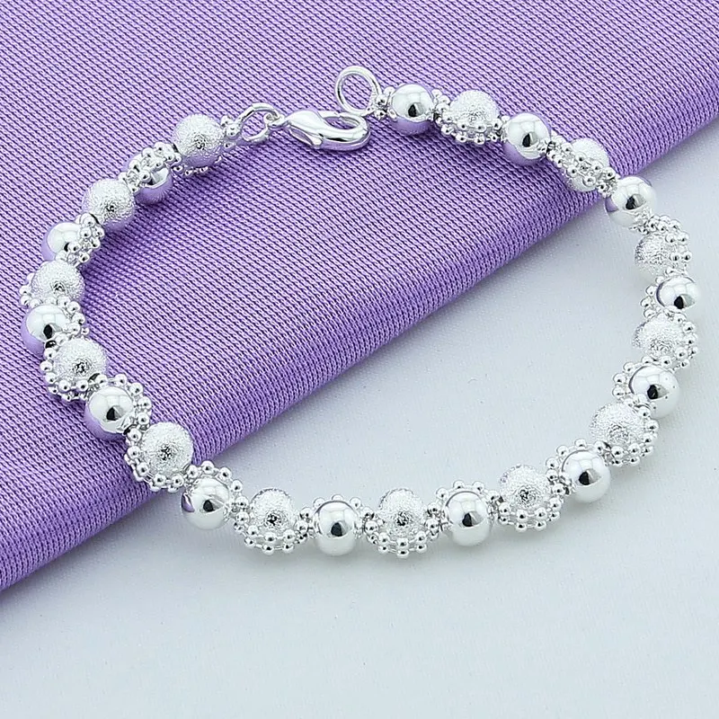 Free Shipping Newest Fashion Jewelry Silver Plated Round Ball Chain Charm Bracelet YH017 | Украшения и аксессуары