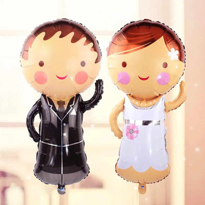 

Large Size Bride and Groom Helium Foil Balloons Wedding Valentie's Day Party Decorations Ballons Wedding Party Supplier