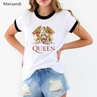 Женская футболка с принтом Фредди Меркури, летние топы с принтом Queen Band, 2021