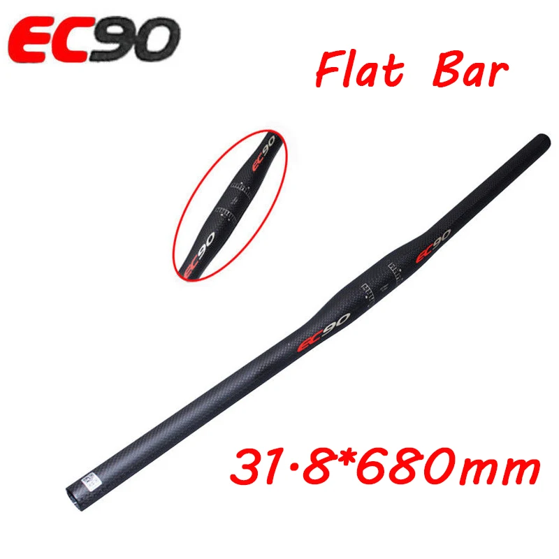 31.8-680mm EC90 31,8 мм углеродный руль для шоссейного велосипеда, плоский руль для горного велосипеда, матовый руль для велосипеда 90 мм, ультра-светильник - Цвет: 31.8-680mm