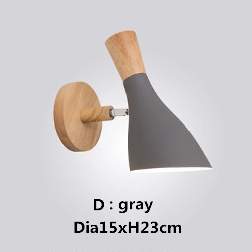 D gray Nordic Личность Творческая мультфильм настенный светильник E27 Макарон фон настенный светильник для детей чтения прикроватная тумба для спальни - Цвет абажура: D gray
