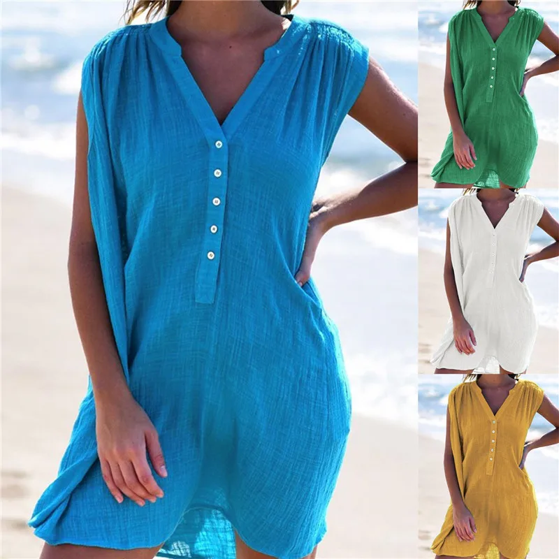 DORVIVON casual dress 2019 women sexy summer v-neck button shirts dresses beach womens mini short girl vestidos robe femme | Женская