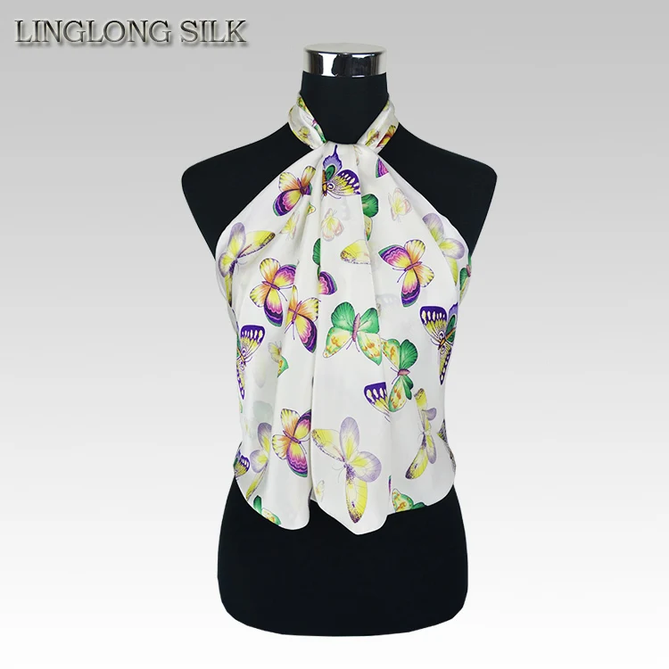 Шарф женский квадратный из 100% шелка и сатина 85x85 см |