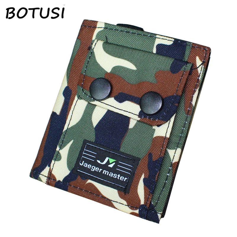 

BOTUSI New Vintage Denim Jeans Canvas Wallets Best Gift for Boyfriend Short Zipper Coin Bag Purses Army Camouflage Man Wallet