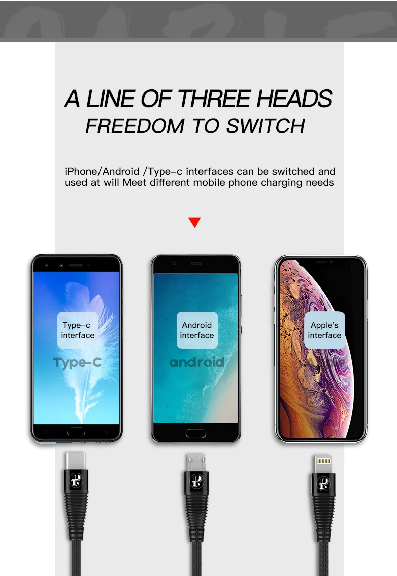 IPAKY 3 в 1 USB кабель 3A для мобильного телефона Micro usb type C зарядный кабель для iPhone XR XS Max X huawei кабель для быстрой зарядки данных