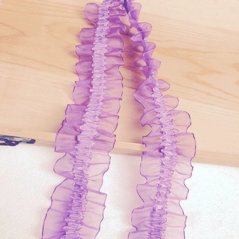 YACKALASI 10 ярдов/партия эластичный кружевной подол из спандекса с оборками детские