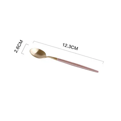 Gold-Coffee Spoon Набор столовых приборов из нержавеющей стали, столовые вилки, нож, десертные ложки, ложка для размешивания кофе, фруктовые ForksTableware, поставщик домашнего ресторана - Цвет: Gold-Coffee Spoon