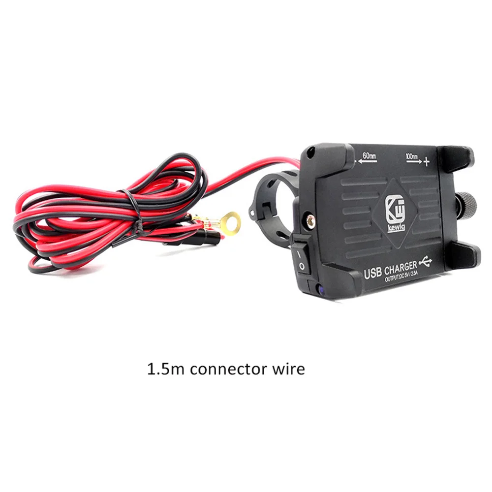 Black Держатель для мобильного телефона для мотоцикла, велосипеда, подставка с USB зарядным устройством для электрического автомобиля, держатель для горного велосипеда с переключателем, Новинка - Цвет: Black