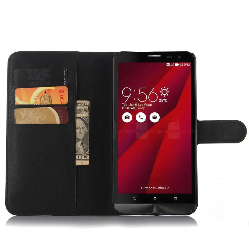 Телефон case Pu Кошелек Стиль Флип Case Cover PU Leather для Asus ZenFone 2 Laser ZE601KL 6 дюйма С